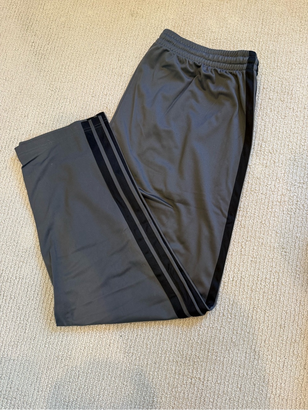 adidas Gray Sweatpants with Black Side Stripes